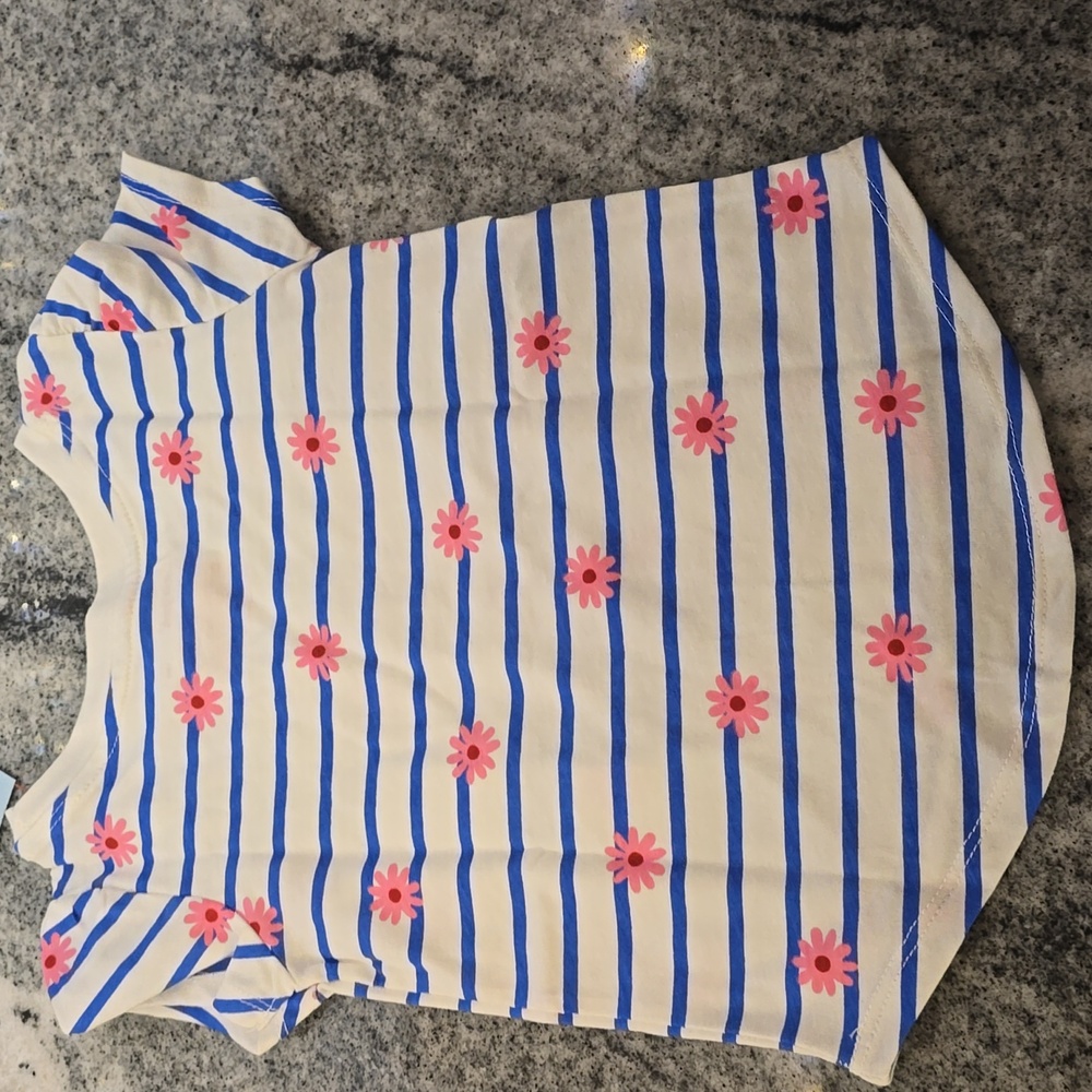 Cat & Jack Toddler Girls Striped Floral T Shirt - Picture 3 of 4